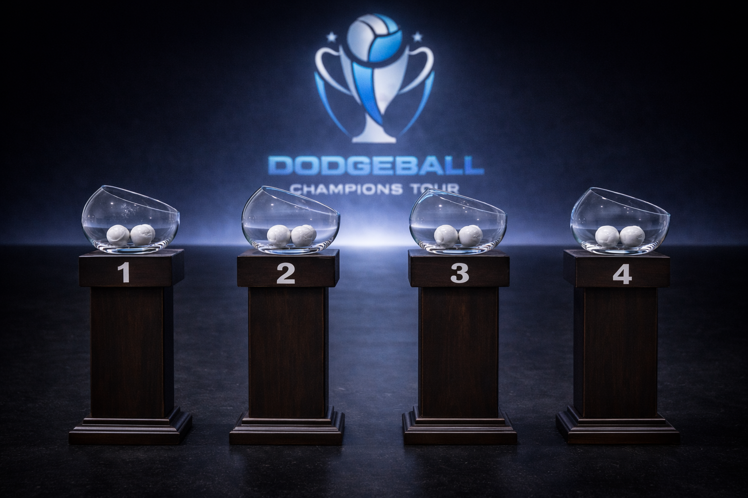 Miami skyline with Dodgeball Champions Tour random draw announcement